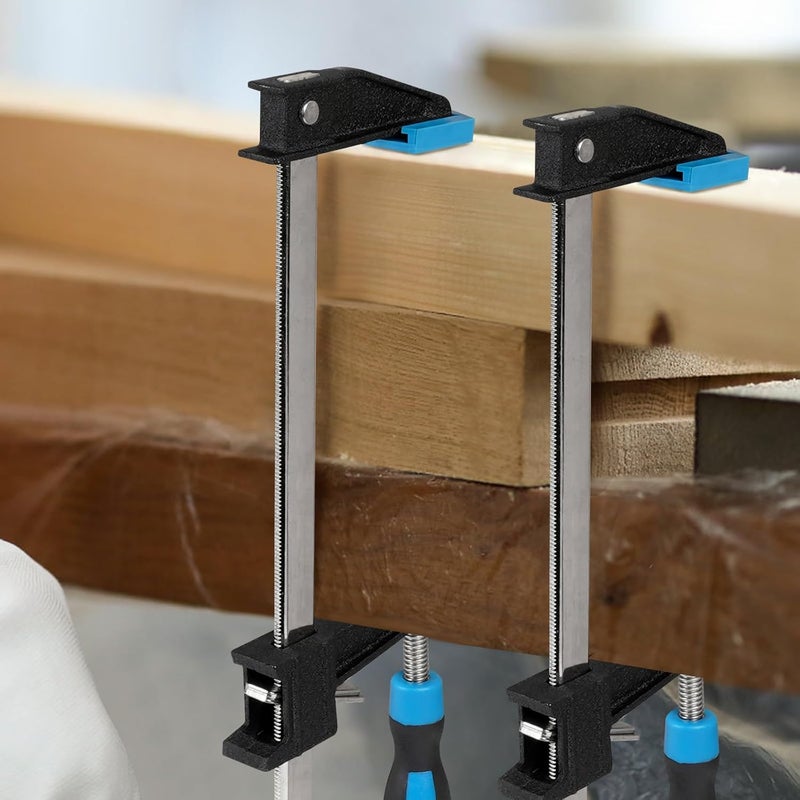 FASTORS Bar Clamps for Woodworking 24 Inch,2-Pack Wood Clamps Adjustable and Release Quickly,Throat Depth 2.5 Inch, Serrated Steel Rail,Bar Clamps Force 600 Lbs - Image 4